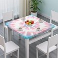 thumbnail image 3 of Colorful Tie Dye Pattern Square Fitted Tablecloth with Elastic Edge,Square Table Cover,Washable Elastic Table Cover for Home Kitchen Party Decor 36"x36", 3 of 6