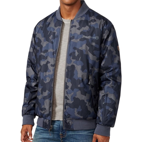 Free Country Mens Reversible Camo Bomber Jacket, Brown, XX-Large