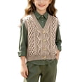 thumbnail image 6 of fatyb Toddler Baby Sweater Vest Sleeveless Button down V Neck School Uniform Cardigan for Boys Girls, 6 of 7