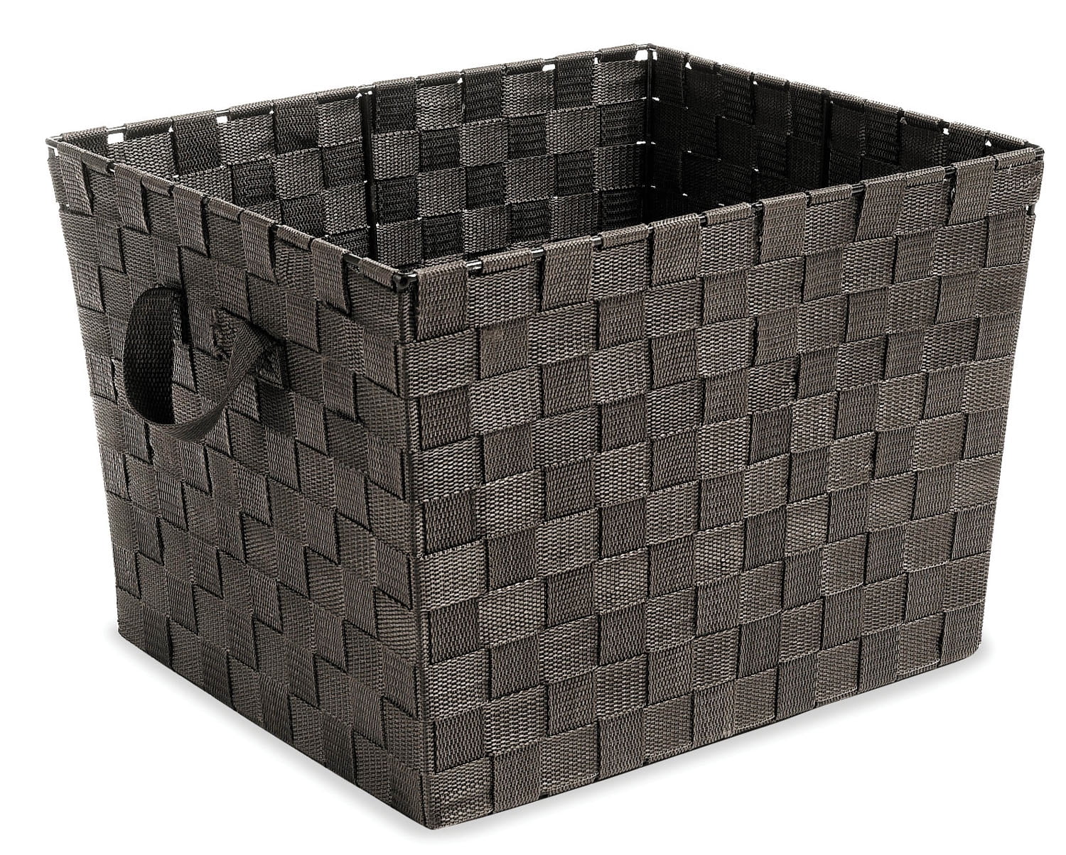 Whitmor Woven Strap Storage Basket Tote Espresso 13" x 15" x 10