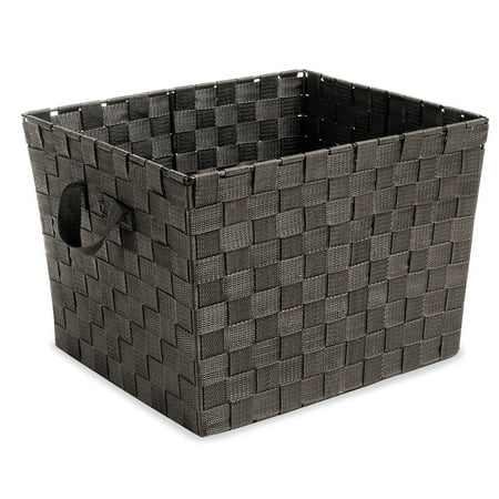 Whitmor Woven Strap Storage Tote - Espresso - 13" x 15" x 10"