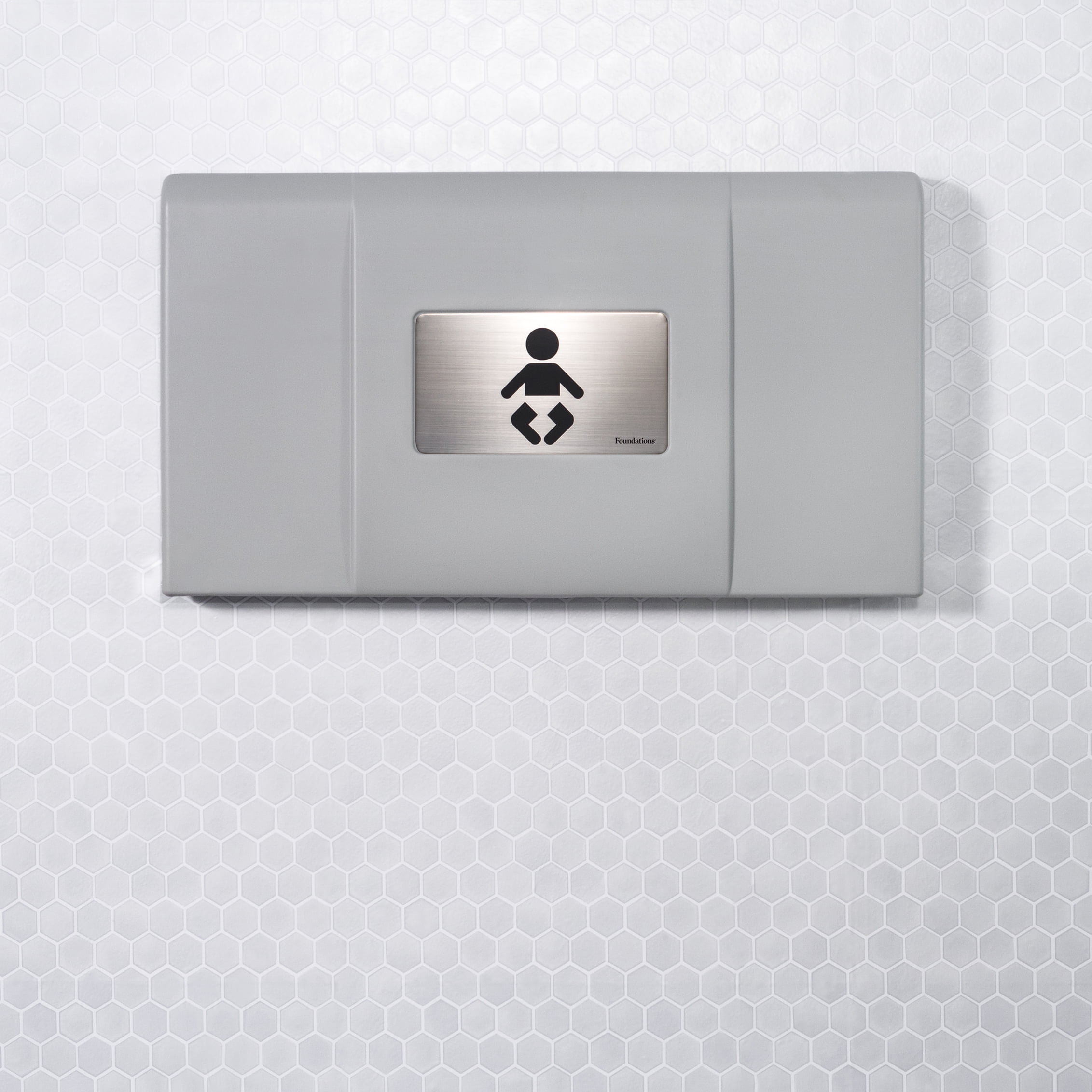 Foundations Ultra Horizontal Baby Changing Station, EZ Mount Backer Plate Included, Gray (200-EH-01)