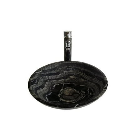 Legion Furniture Stone Circular Vessel Bathroom Sink with Faucet
