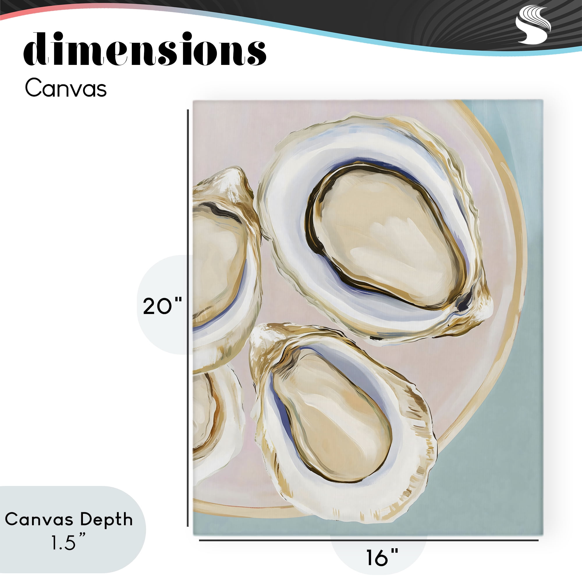 Stupell Industries Plate of Oysters Canvas Wall Art, design by The Prints Vibe