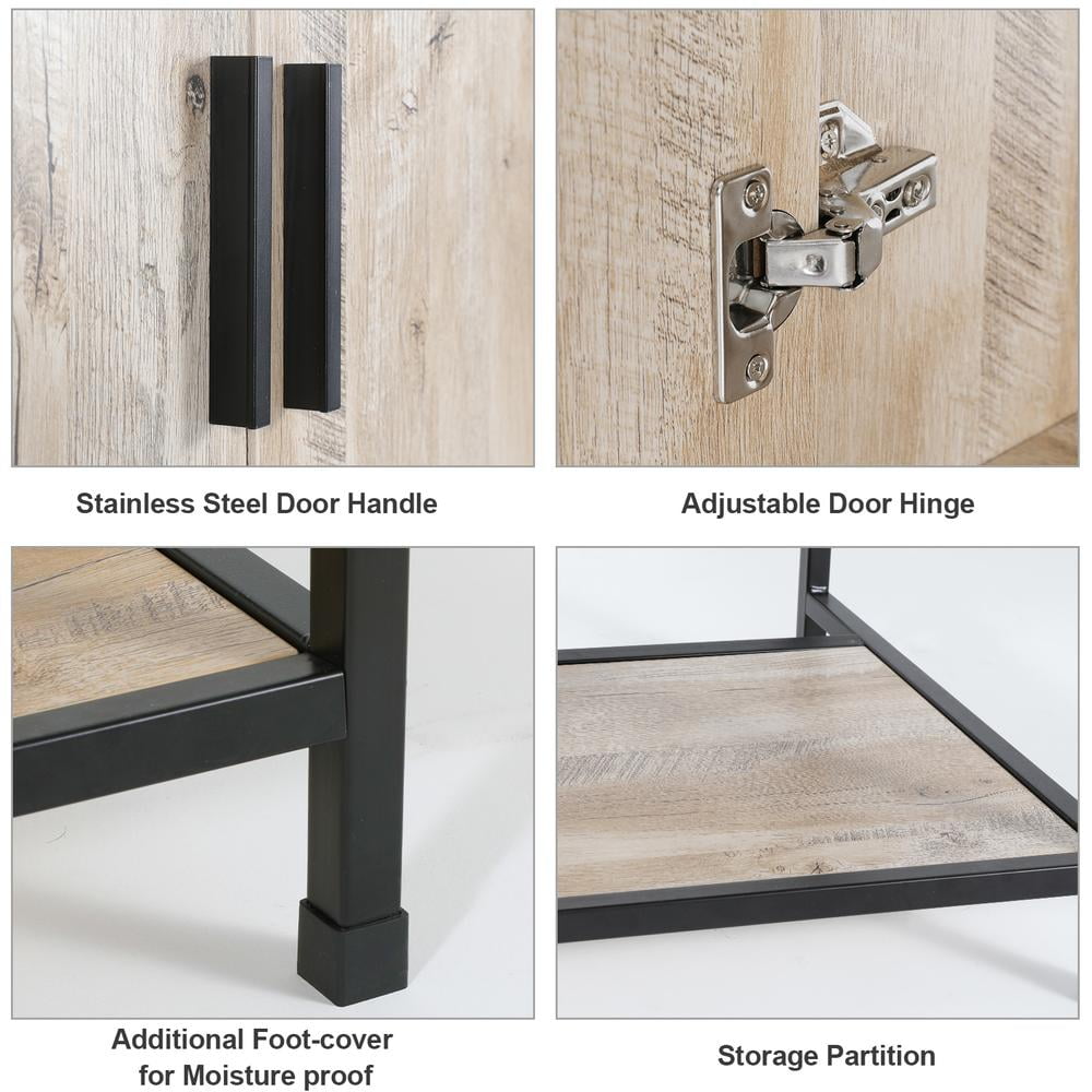 Eclife 24-Inch Oak Bathroom Vanity Base Only, 1-Pack