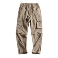 thumbnail image 4 of YABCSAZ Mens Convertible Cargo Pants Quick Dry Zip Off Legs 2 in 1 Hiking Pants Elastic Waist Multi Pocket Lightweight Outdoor Pants Camping Fishing Mountain Climbing Tactical Pants Trousers Travel, 4 of 9