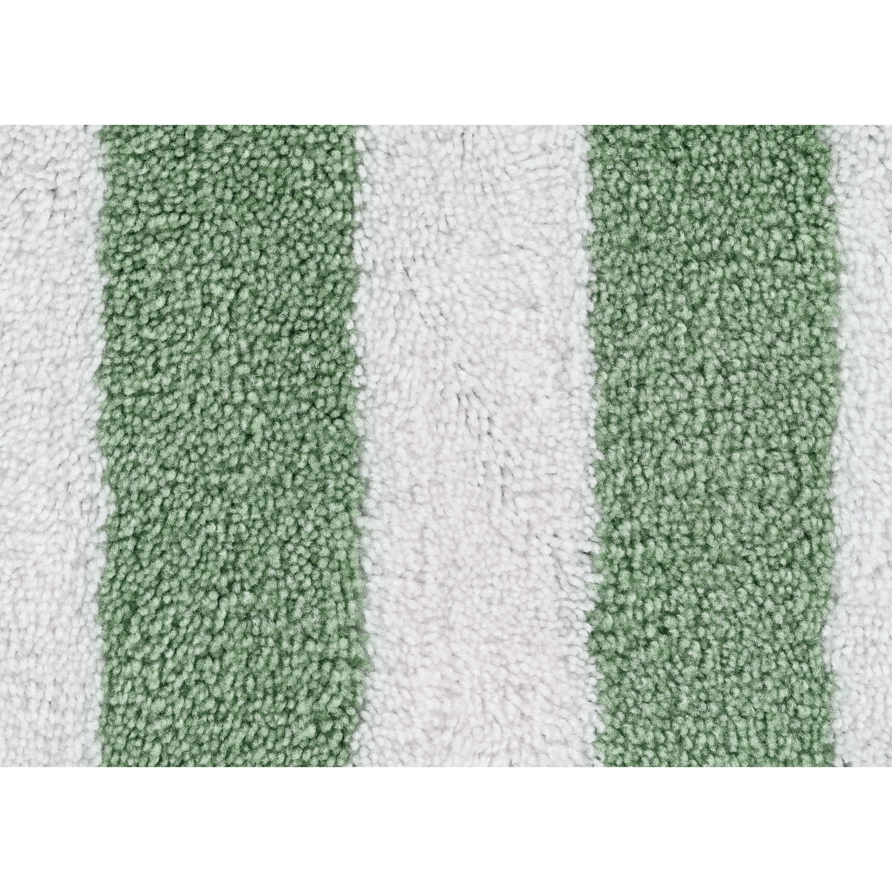 Garland Rug Beach Stripe Washable Deep Fern/White Bathroom Rug, 21" x 34"