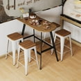 thumbnail image 4 of WHITE barstools Set of 4,Stackable Backless Bar stools Industrial Kitchen Patio Stool Bar Chairs with Wooden, 4 of 5