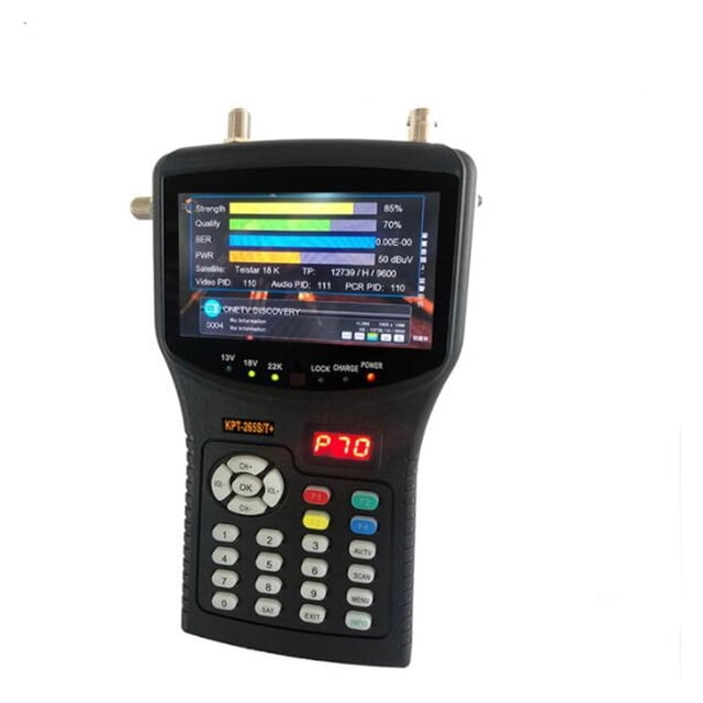 4.3" Handheld Combo Satellite Finder DVB-S2+T2+C Receiver Kpt- 265ST+ CCTV Monitor DVB-S/S2 MP4 Hevc(H.265) AVS+ ,Easy to Use