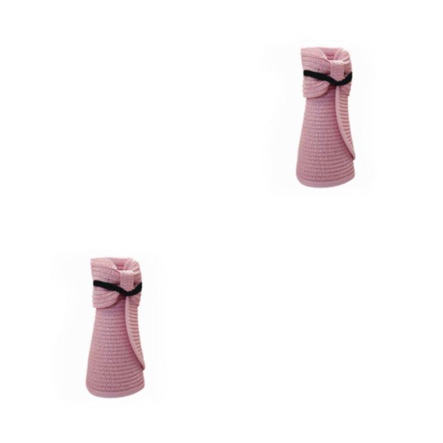 Qarigey Sombrero de paja ligero para mujer para protección solar: sombreado y elegante con gorra de moda para el sol Verano Playa rosa M rosa M(56-58cm) 2Conjunto