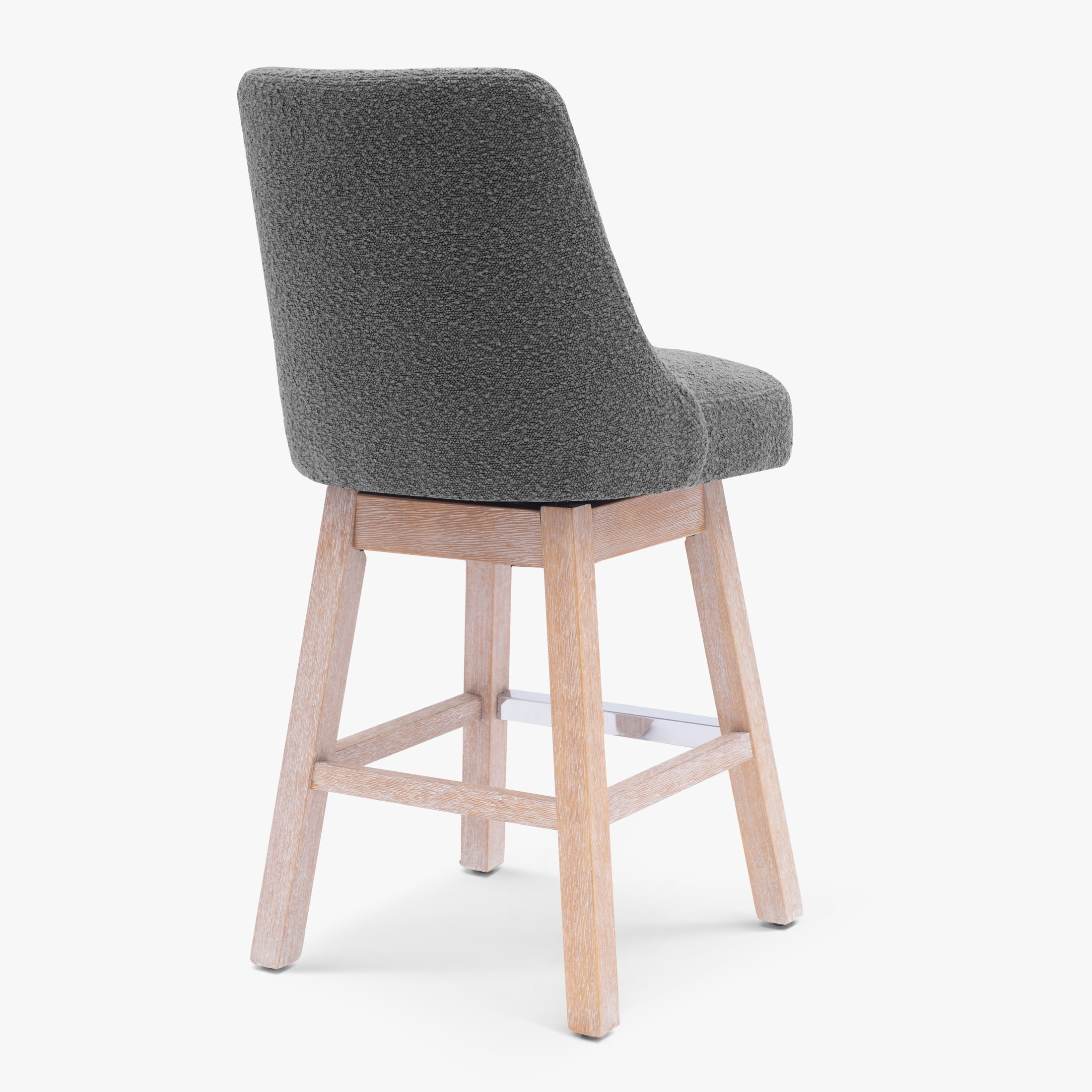 WestinTrends Genevieve 26" Upholstered Swivel Counter Height Bar Stool , Antique Oak/Gray