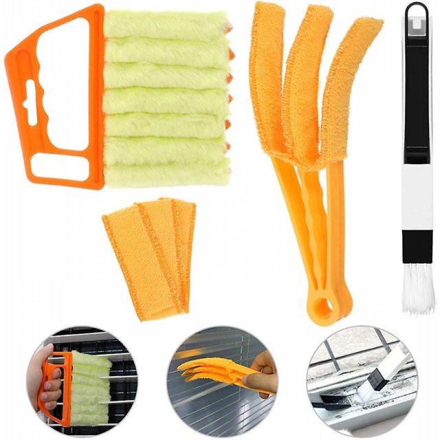 Kit de herramientas de cepillo de limpieza de coche de 4 piezas Cepillo de limpieza Limpieza de persianas Herramienta de limpieza de aire acondicionado_ kaili Sencillez