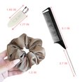 thumbnail image 5 of 4 Pcs Satin Hair Scrunchies Soft Elastic Hair Ties Set, 2 Pcs Rat Tail Comb for Women, 10 Pcs No Bend Hair Clips No Crease Hair Clips, Hair Accessories for Hairstyle Bangs Waves Makeup Application, 5 of 8