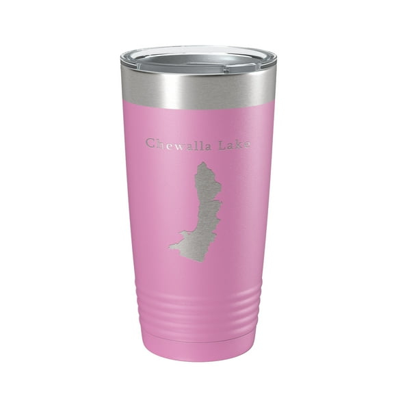 Chewalla Lake Map Tumbler Travel Mug Insulated Laser Engraved Coffee Cup Mississippi 20 oz Light Purple