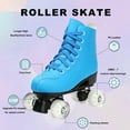 thumbnail image 4 of KFeng Shiny PU Leather Roller Skates for Indoor/Outdoor Use,Unisex Skates,Blue(Women8.5/Men7), 4 of 9