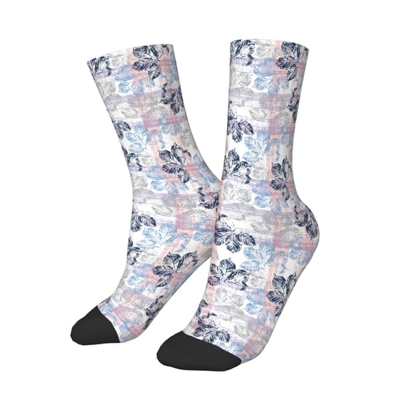 Uemuo Autumn Leaves Printed Kids Boys Socks Seamless Crew Socks Crazy Funny Athletic Sport Socks for Children