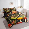 thumbnail image 3 of Feelyou Kids Cartoon Snail Bedding Comforter Set 7pcs, Jungle Hippie Mushroom King Bedding Sets, Boho Plant Botanical Reversible Bed Sheets, Lightweight Room Decor, 3 of 7