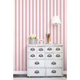 thumbnail image 3 of Galerie Wallcoverings  Smart Stripes 2 Awning Stripe Vinyl on Non-Woven Matte Wallpaper Roll 33 feet x 21 inches - Pink/White, 3 of 5