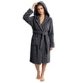 thumbnail image 5 of Naittoop Womens Twist Fleece Robe with Hood Soft Cozy Winter Warm Plush Bathrobe After Spa Shower Fall Belted Fuzzy Bath Robe, 5 of 5