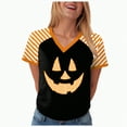 thumbnail image 4 of Godom Womens Halloween T-Shirt Funny Short Sleeve V Neck Graphic Tees Tops, 4 of 7