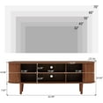 thumbnail image 3 of 60" TV Stand , Wood Entertainment Center with Storage and Shelves, 2 Sliding Tambour Doors, Mid-Century Modern (Walnut), 3 of 7