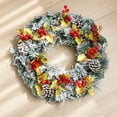 thumbnail image 4 of 15.7 Inch Snow Flocked Christmas Wreath for Front Door, Artificial Winter Wreath with Pinecones & Berries for Outdoor Indoor Wall Window Xmas Holiday and New Year Decorations, 4 of 6