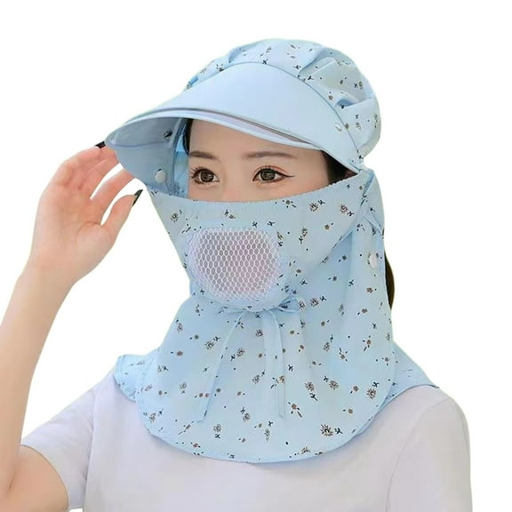 snowsong Visor Hats,New Summer 2024 Women's Breathable Quick-dry Outdoor Cycling Face Shield Sun Hat for UV Protection,Sun Hats for Women,Casual Hat,Beach Hat, Blue One Size