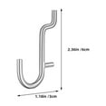 thumbnail image 2 of OULII 40Pcs Peg Board Hook Silver Stainless Steel for General Users 2.4x1.2x0.2in, 2 of 8