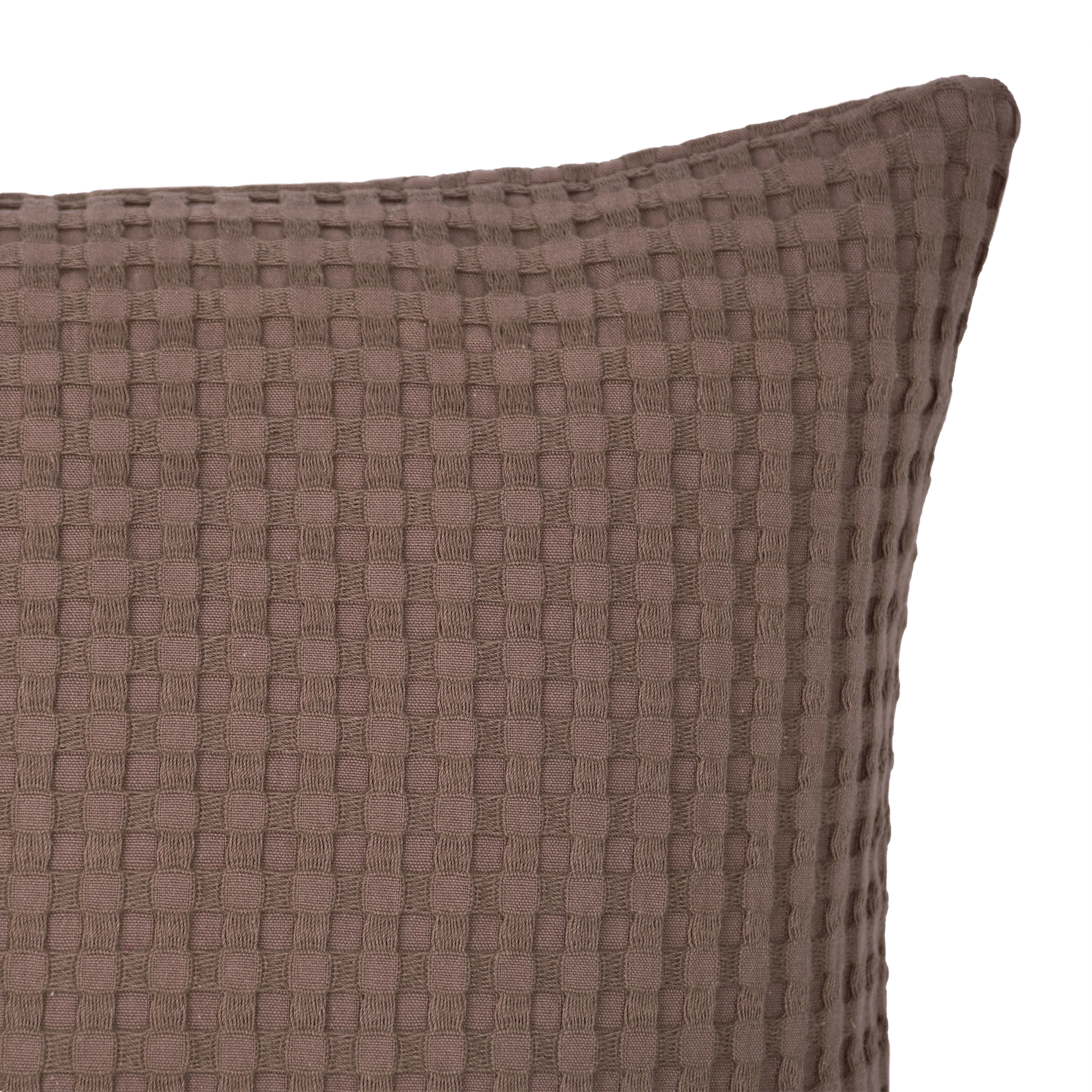 Mainstays Waffle Pillow Cover, 18" X 18", 2 pack, Warm Brown
