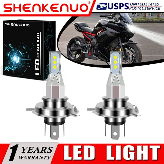 SHENKENUO For Yamaha FZ6R 2009-2017 - 2X 9003 H4 LED Headlights Bulbs 55W High Power White,Pack of 2,C24