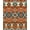 Terracotta Turquoise Orange, Pattern 12, variant on ODIKA Southwestern Grid Border Motif Stripe Stepped Aztec Vintage Mosaic Playful for Dorm Room, Small Living Apartment, Stain Resistant Low Profile