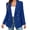 Blue, variant on Women's Double Breasted Blazer with Padded Shoulders Gold Buttons Long Sleeve Notched Lapel Solid Color Coat for Office Work and Casual Daily Wear