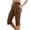 AP16-Brown, variant on Capri Pants For Women Summer Dressy Casual Elastic Waist Drawstring Split Hem Stretchy Yoga Leggings Cparis With Pockets Sky Blue M