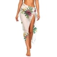 thumbnail image 5 of Women Beach Cover Up Sarong Pareo Wraps Bikini Bathing Suit Swimwear Coverups Vacation Hawaiian Outfits, White|Tropical, 5 of 7
