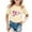 Beige, variant on Kids School T Shirt Lightweight Short Sleeve Crewneck Graphic Top Daily Casual Wear for Boys Girls