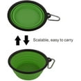 thumbnail image 4 of Tazones Grandes Plegables para Perro, Tazones de Agua de Viaje Portátiles y Plegables de 34 Oz, Platos de Comida con Mosquetón para Viajar, Hacer Senderismo, Caminar, Paquete de 2 (Morado+verde), 4 of 8