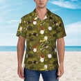thumbnail image 2 of Sikiie Gnomes Playing in the Garden Print Men's Hawaiian Shirt, Summer Beach Button Pocket Short Sleeve T-Shirt,3X-Large, 2 of 7