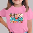 thumbnail image 2 of Zpanxa T-Shirts pour Tout-Petites Fille Imprimé Fête des Mères Col Rond Manches Courtes Haut Polyester Spandex 9-10 Ans, 2 of 5