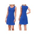thumbnail image 3 of Womens Pleated Front Tank Dresses Fashion Summer Sleeveless Pockets Sundress Casual Summer Blue XL, 3 of 7