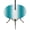 Turquoise, variant on Round Outdoor Tablecloth with Umbrella Hole and Zipper, Coral Red White Fitted Table Cover with Elastic Edge for 55-60 Inch, Modern Gradient Vertical Stripes Geometric Waterproof Patio Tablecoths