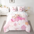 thumbnail image 2 of Castle Fairy Preppy Child Kawaii Rabbit Girl Twin Bedding Sets 7-Piece,Starry Sky Bedding Comforter Set Microfiber,Dreamy Princess Breathable Sheet Sets,Super Cozy Room Decor,Reversible, 2 of 8