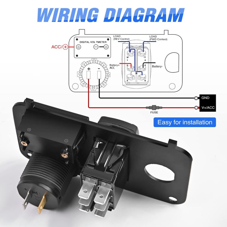 EZGO TXT 48V Solenoid & Forward/Reverse Rocker Switch Combo - Golf Cart Replacement Parts