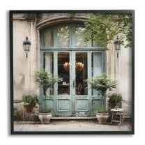 Stupell Industries Sage French Doors Travel & Places Photography Black Framed Art Print Wall Art, 12 x 12