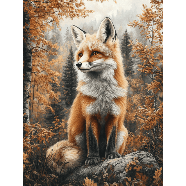 Qisvanset 12x16 Inch Forest Fox Canvas Wall Art, Mystical Wildlife Art Rustic Nature Theme Home Decor