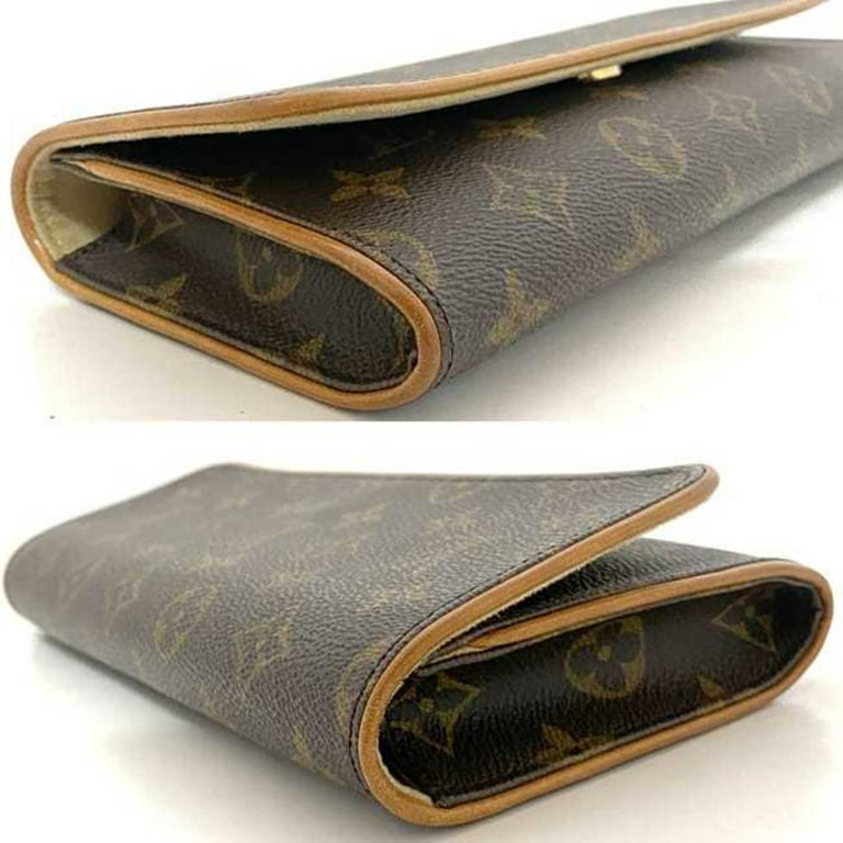 Authenticated Used Louis Vuitton Shoulder Bag Pochette Twin Brown Monogram  M51852 Canvas Nume FL1000 LOUIS VUITTON Clutch 2way Flap Women's LV 