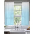 thumbnail image 3 of Blue White Ombre Semi Sheer Curtains 72 Inch Length 2 Panels Set, Gradient Color Modern Abstract Art Sheer Kitchen Curtain Privacy Voile Window Curtain for Living Room Bedroom Rod Pocket Drapes, 3 of 7