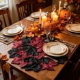 thumbnail image 4 of Layered Artificial Maple Leaf Round Placemat, 14.91 in Multicolor Fall Harvest Table Mat, Plastic Autumn Tabletop Decor for Thanksgiving Halloween Dinner Party Setting, 4 of 6