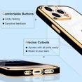 thumbnail image 6 of for iPhone 14 Pro Max Case Cute Clear Luxury Plating Bumper Slim Fit Shockproof Camera Lens Protection Soft TPU Silicone Electroplated Phone Case Cover for iPhone 14 Pro Max 6.7 inch, Black, 6 of 8