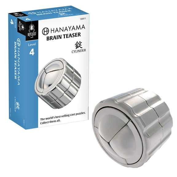 BePuzzled, Cylinder Hanayama Metal Brainteaser Puzzle Level 4 Ages 12 