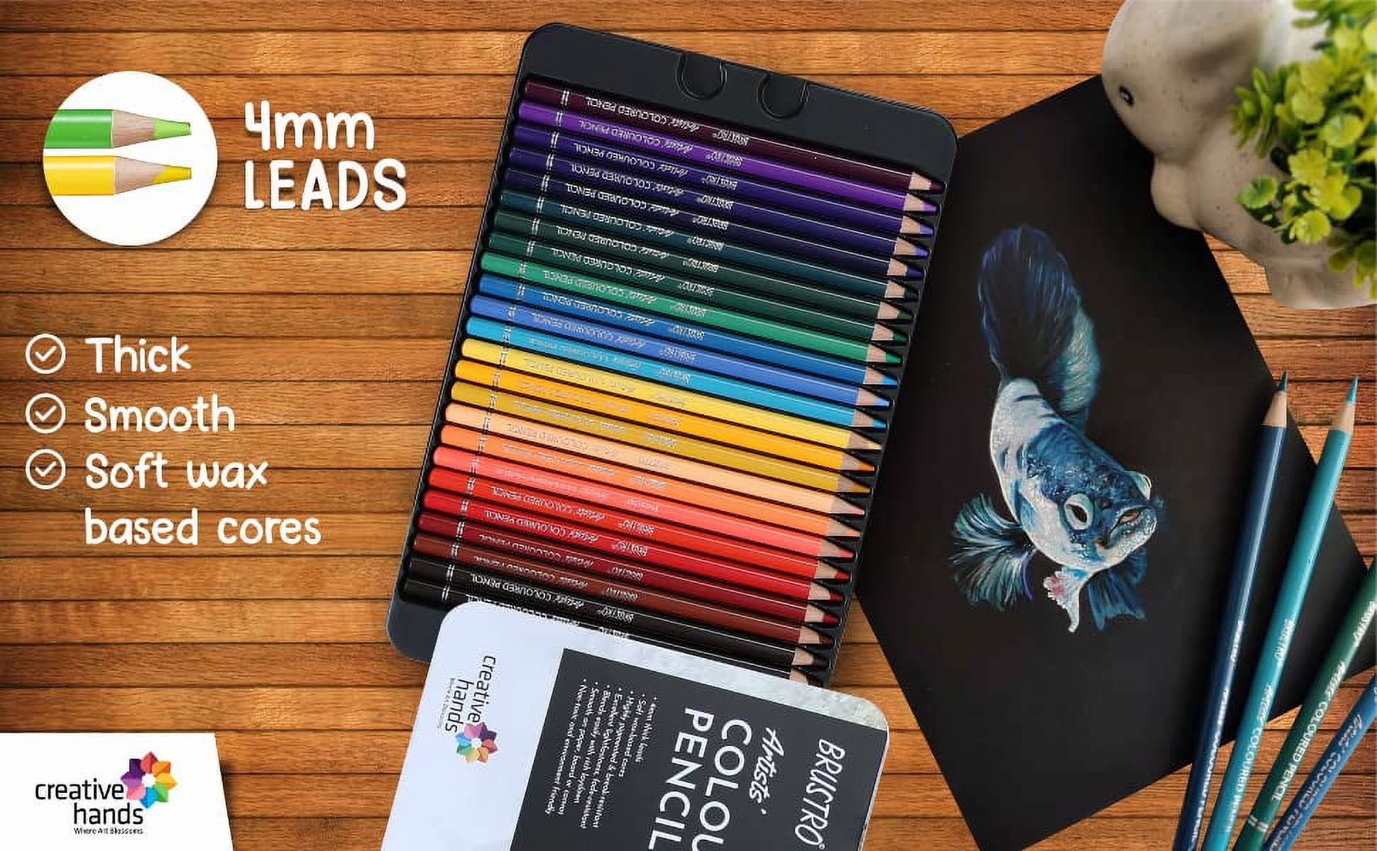 Brustro Artists' Coloured Pencil Set Of 24 (In Elegant Tin Box)